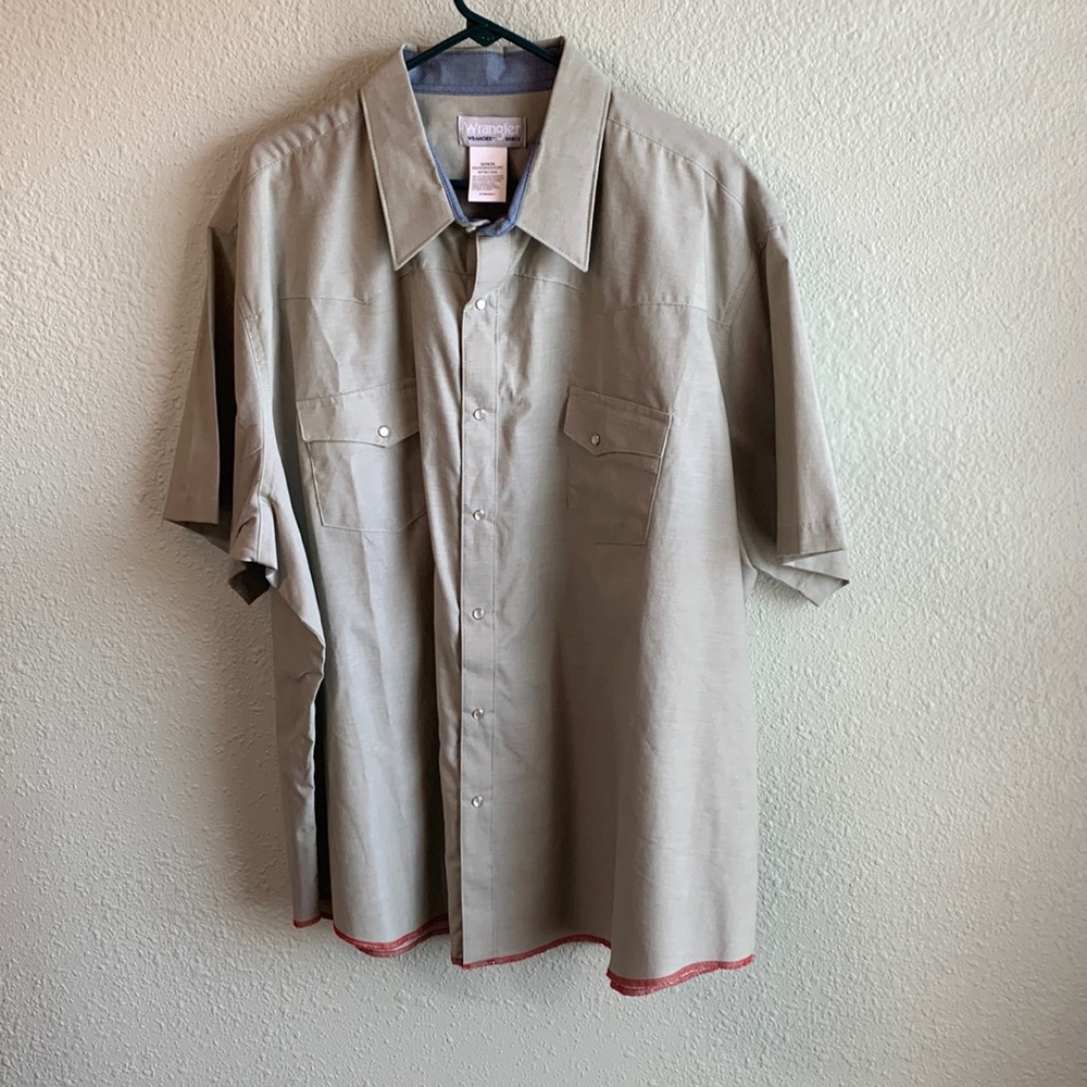 Wrangler Wrancher Mens 3X Green Peril Snap Short Sleeve